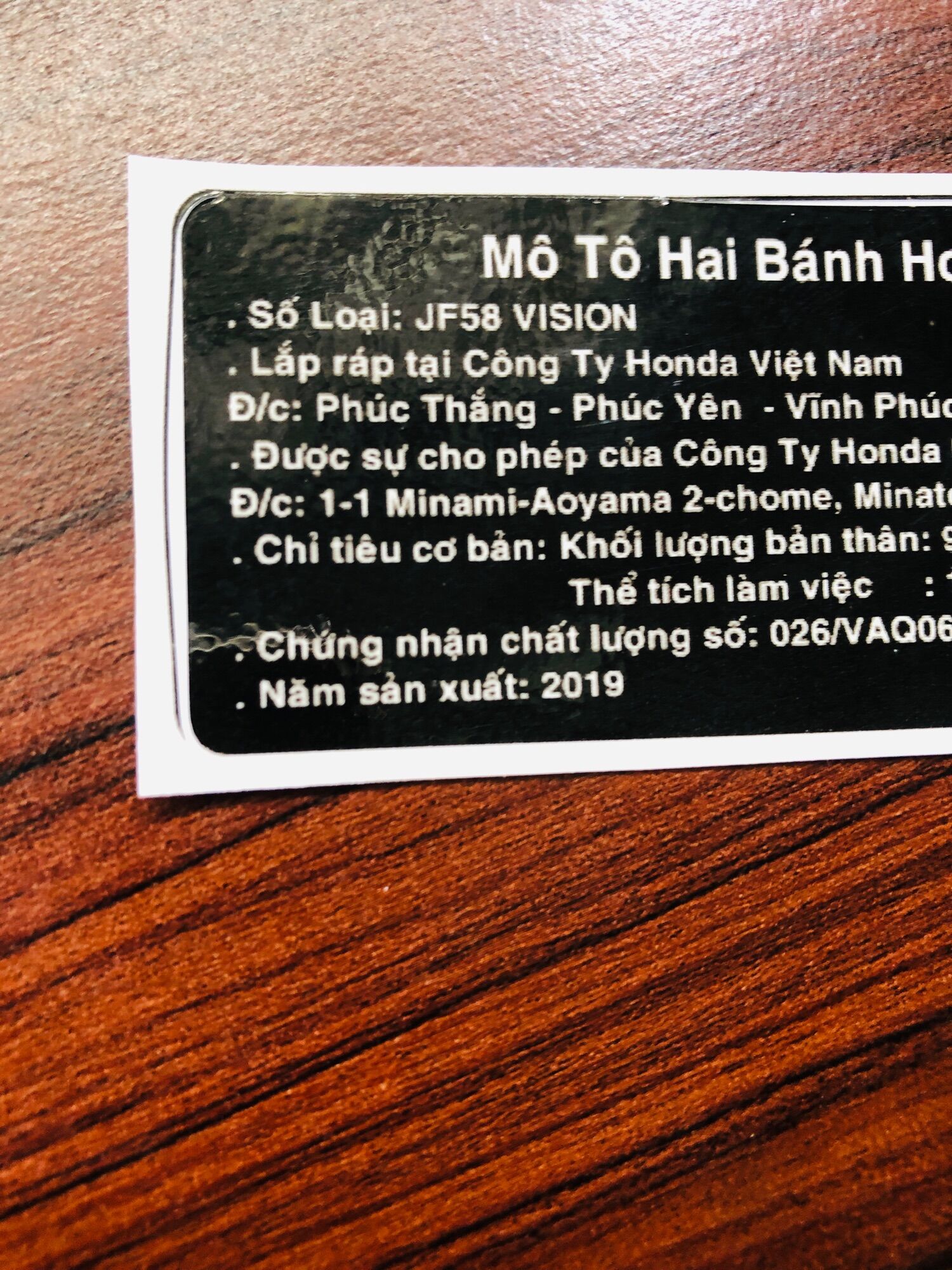 TEM VISION 2019 ĐEN DECAL