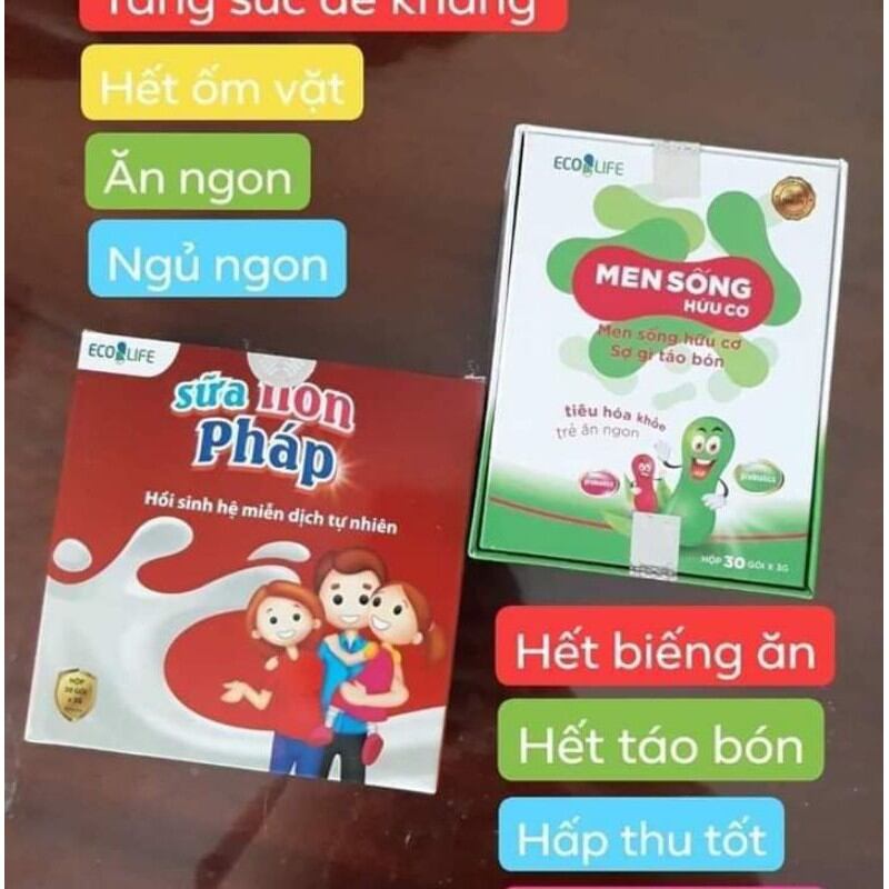 Combo Men sống hữu cơ và sữa non pháp
