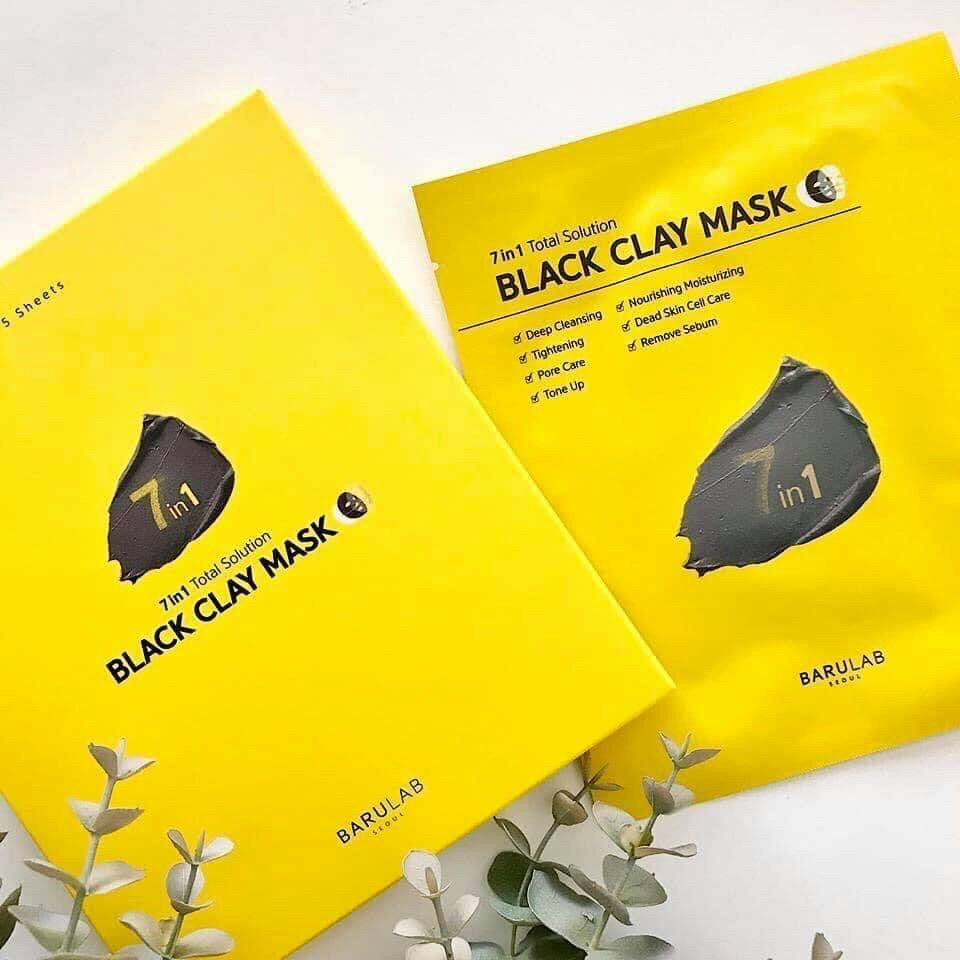 MẶT NẠ ĐẤT SET BLACK CLAY MASK 7 in 1 BARULAB