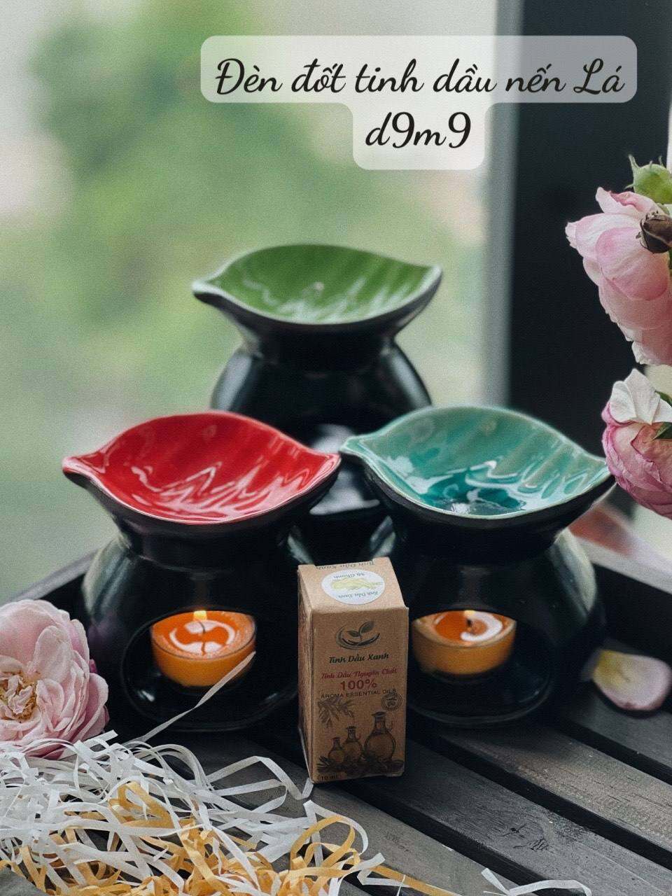 Đèn xông tinh dầu bằng nến – Đèn Đốt Tinh Dầu Mặt La_ Sứ Bát Tràng