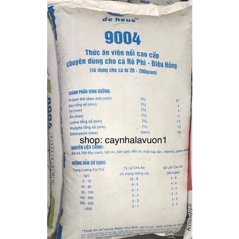 Cám cá 9004 viên nổi cao cấp 4 li 27% độ đạm dành cho cá từ 20-200gram (25kg)