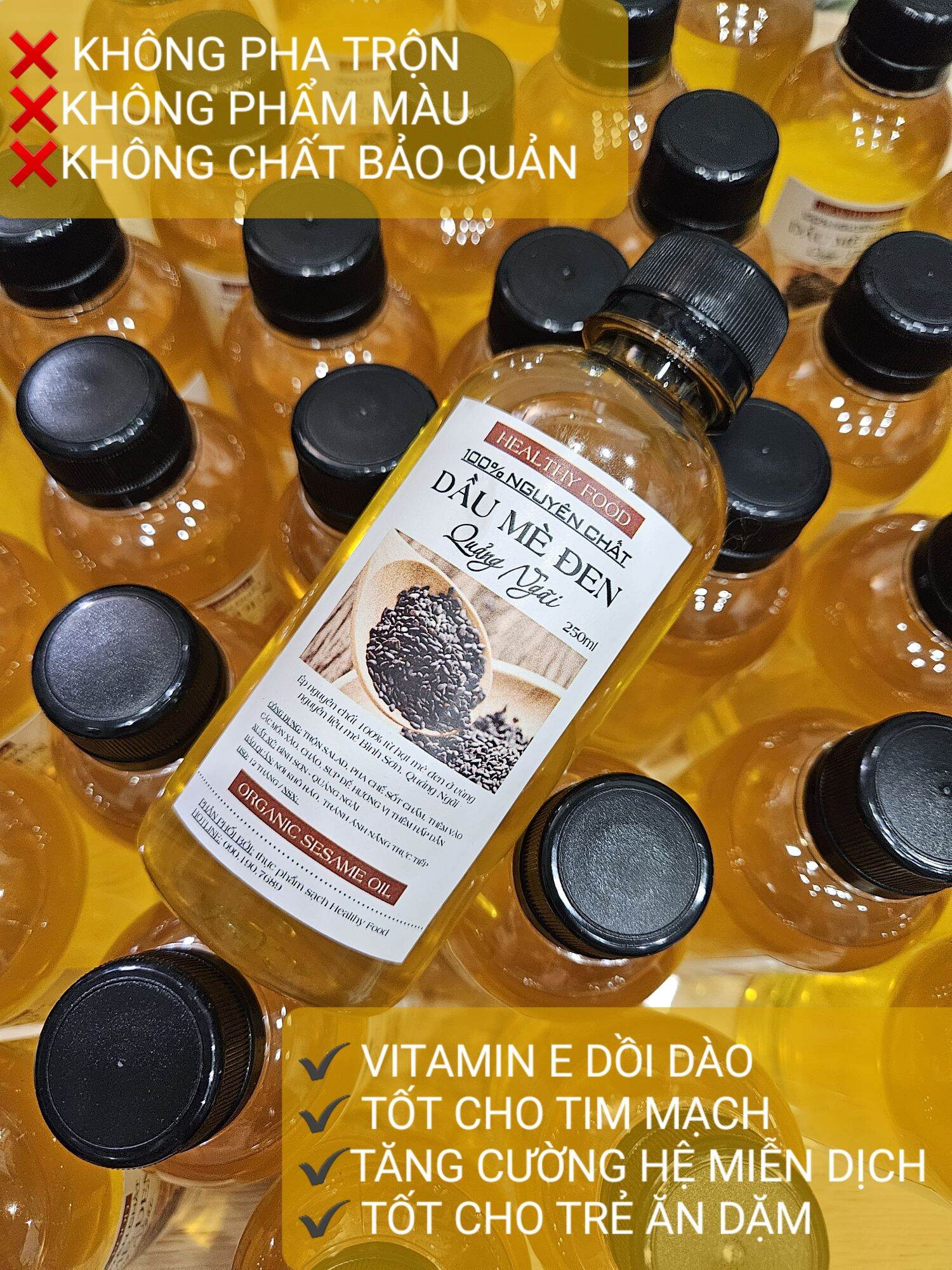 DẦU MÈ ĐEN (DẦU VỪNG) 250ml, dầu mè tự ép 100% nguyên chất