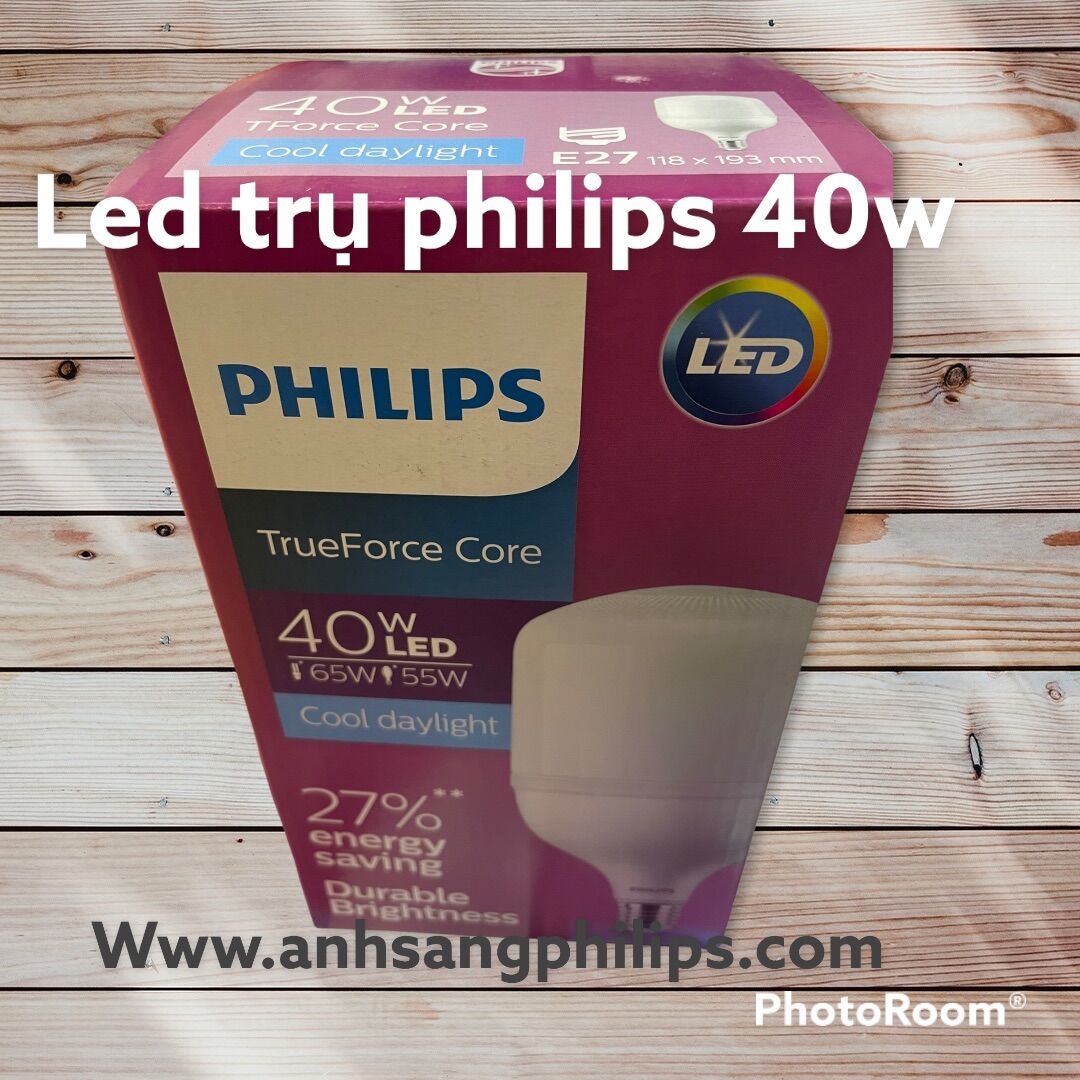 Bóng led trụ philips 40w 6500k e27 220v