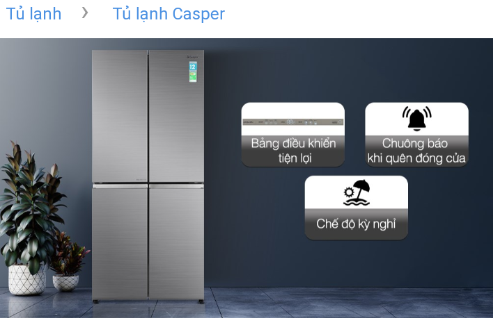 Tủ lạnh Casper Inverter 462 lít RM-520VT