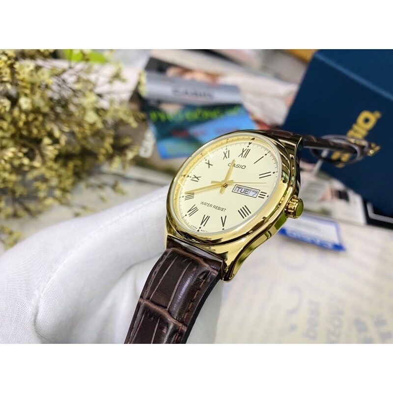 Đồng hồ nữ dây da Casio Anh Khuê LTP-V006GL-9BUDF