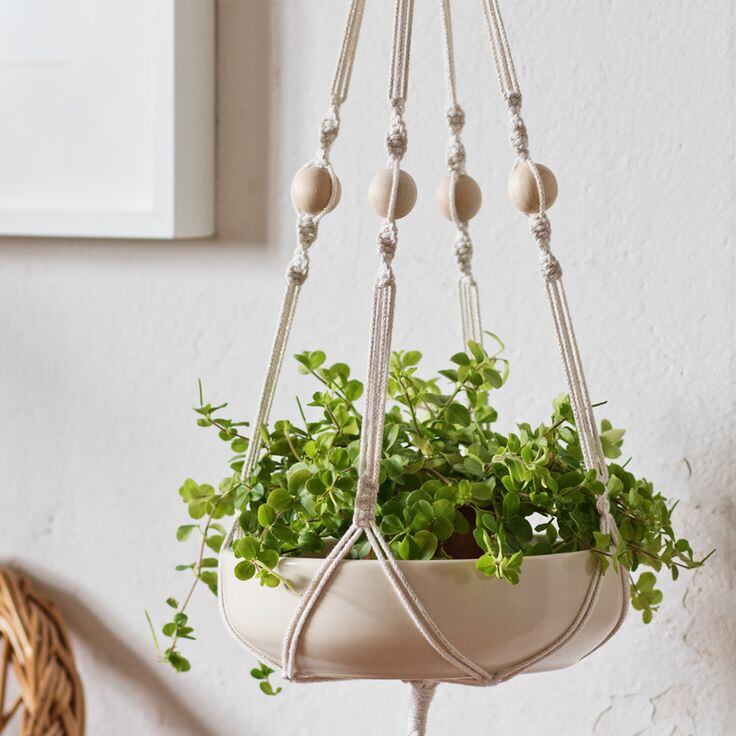 dây tết macrame handmade treo trang trí chậu cây cảnh