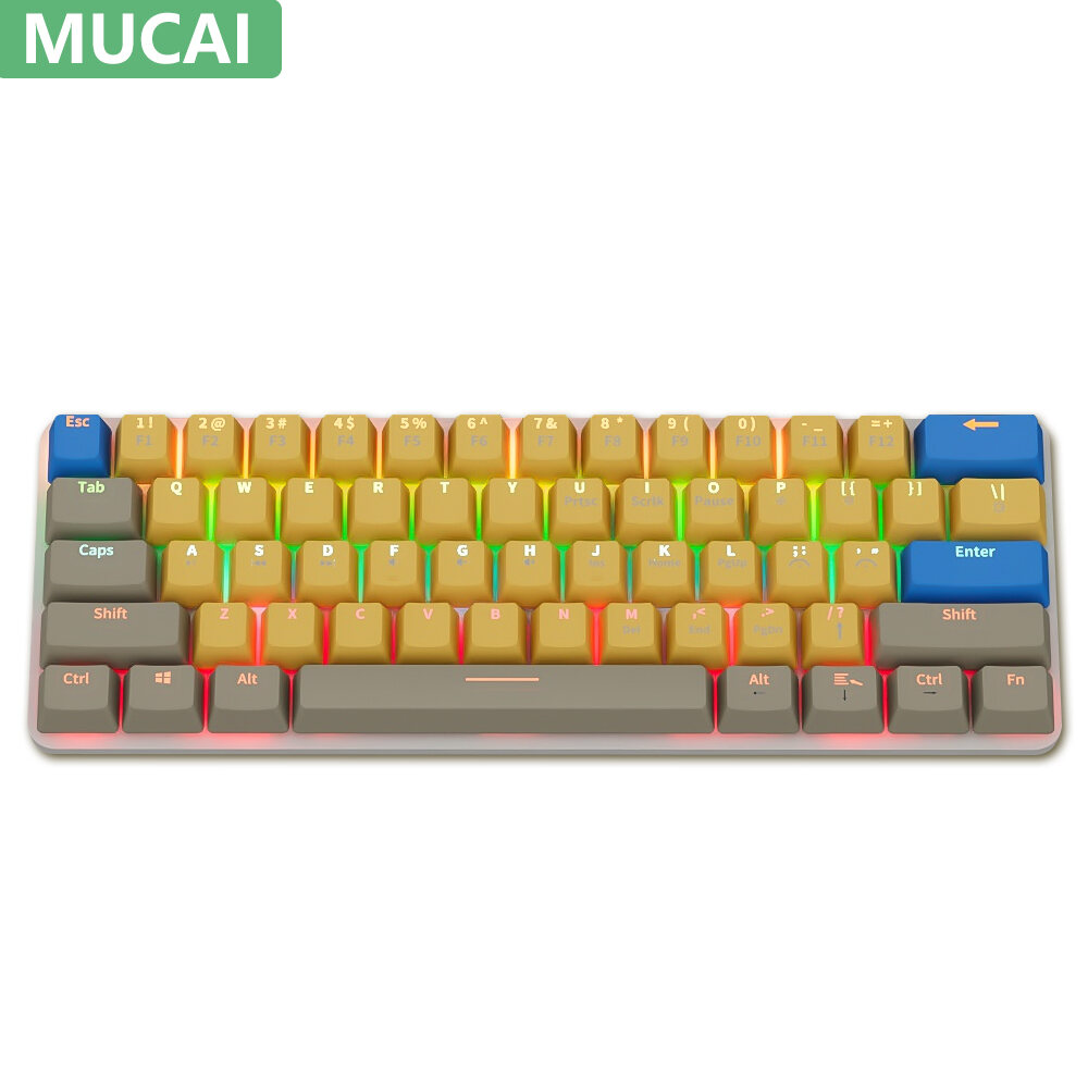 Bàn Phím Cơ Mini Mucai Mka610 Rgb 61 Phím Máy Tính Xách Tay Chơi Game Có Dây Di Động Với Công Tắc Màu Đỏ Và Đèn Nền Nhiều Màu