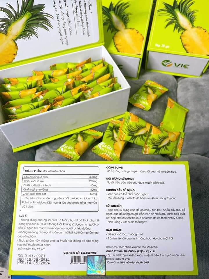 Kẹo dứa giảm cân dùng thử chỉ 35k