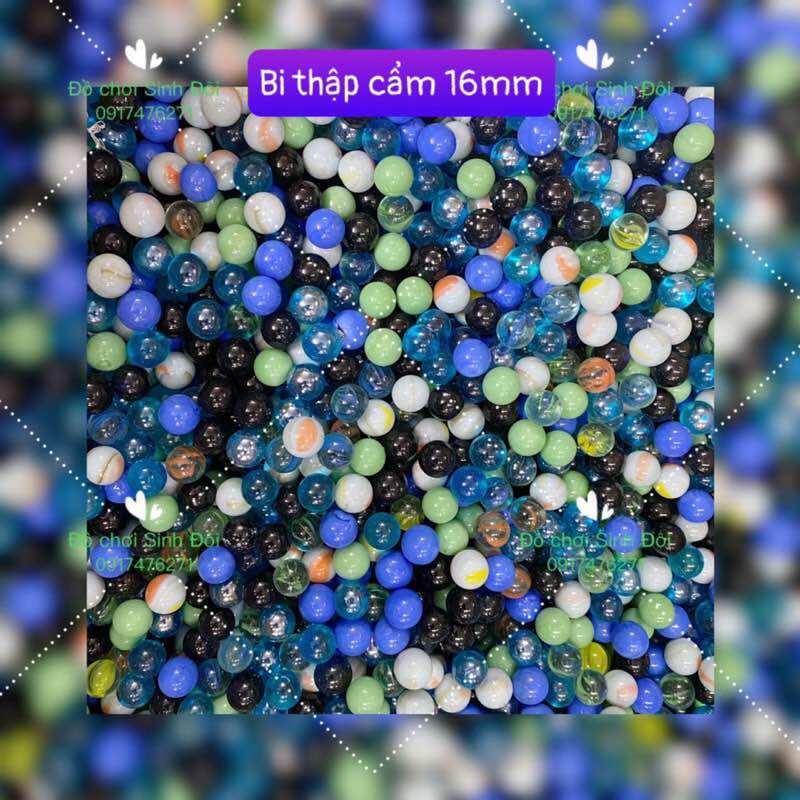 70 viên bi thuỷ tinh nhỏ 16mm nhiều mẫu - bi trang trí cây cảnh và hồ cá