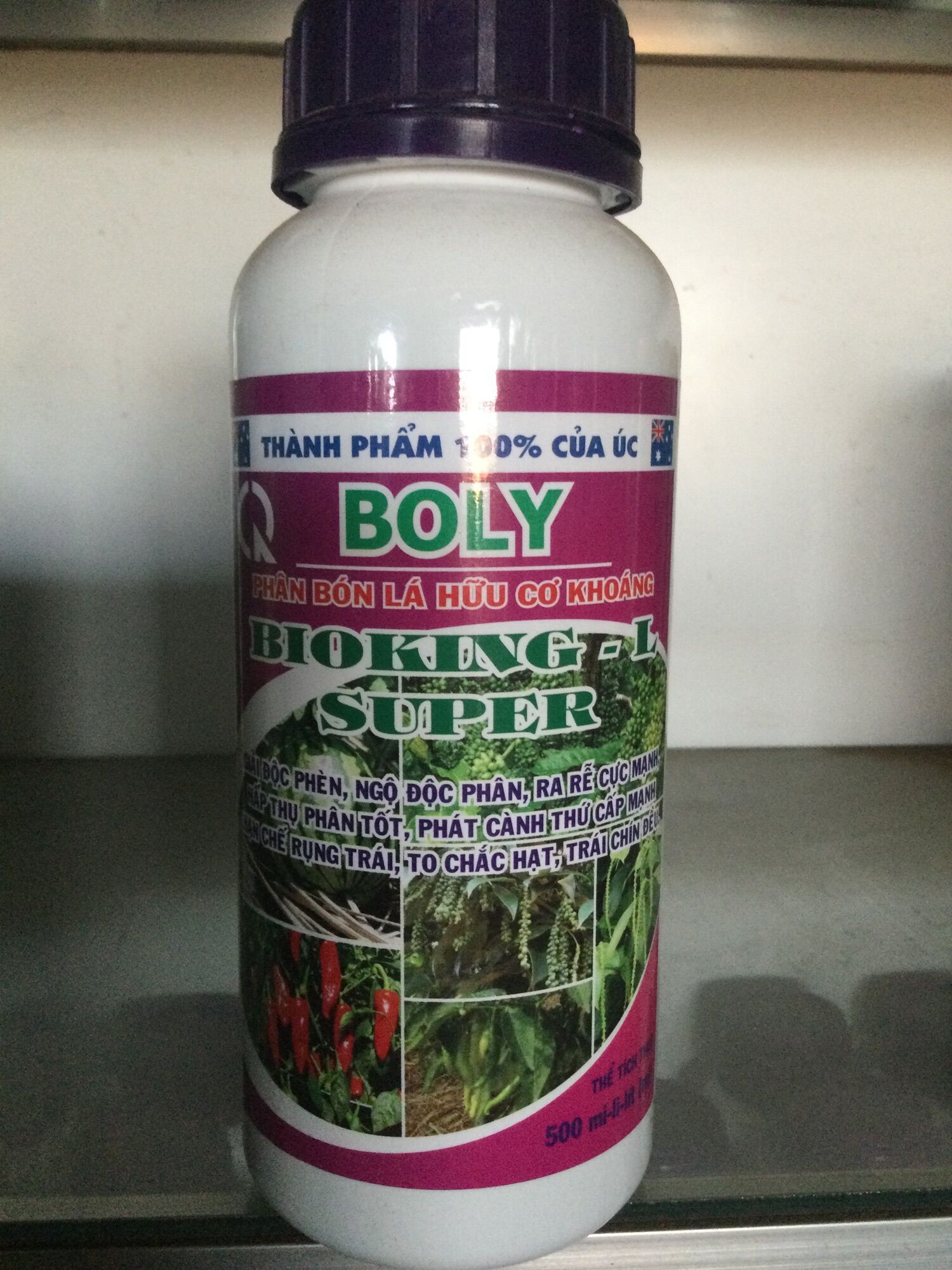 Phân bón lá, tưới gốc boly bioking l. chai 500ml. phân hữu cơ khoáng