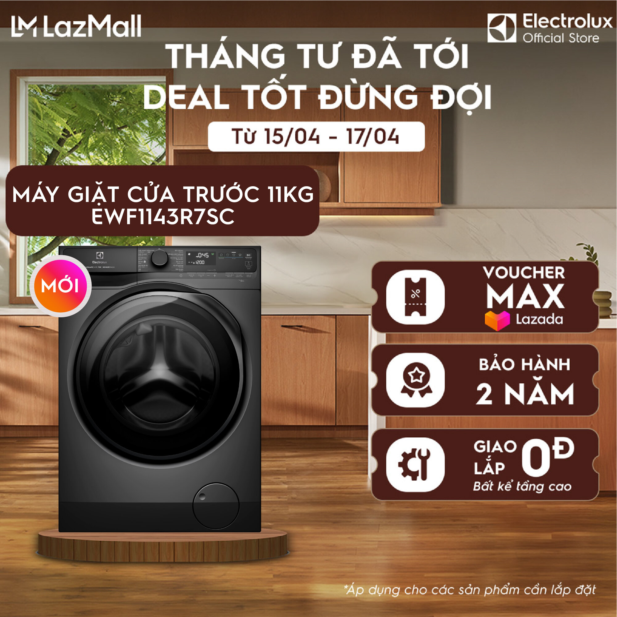 [MỚI] Máy giặt cửa ngang Electrolux 11kg UltimateCare 700 EWF1143R7SC Inverter - Free Giao lắp