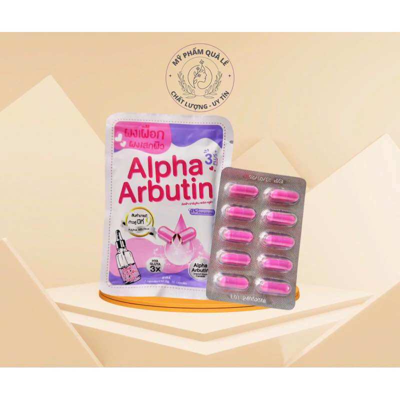 (vĩ trắng mới) vĩ kích trắng 10 viên alpha arrbutin thái Lan (1 VĨ 10 VIÊN)
