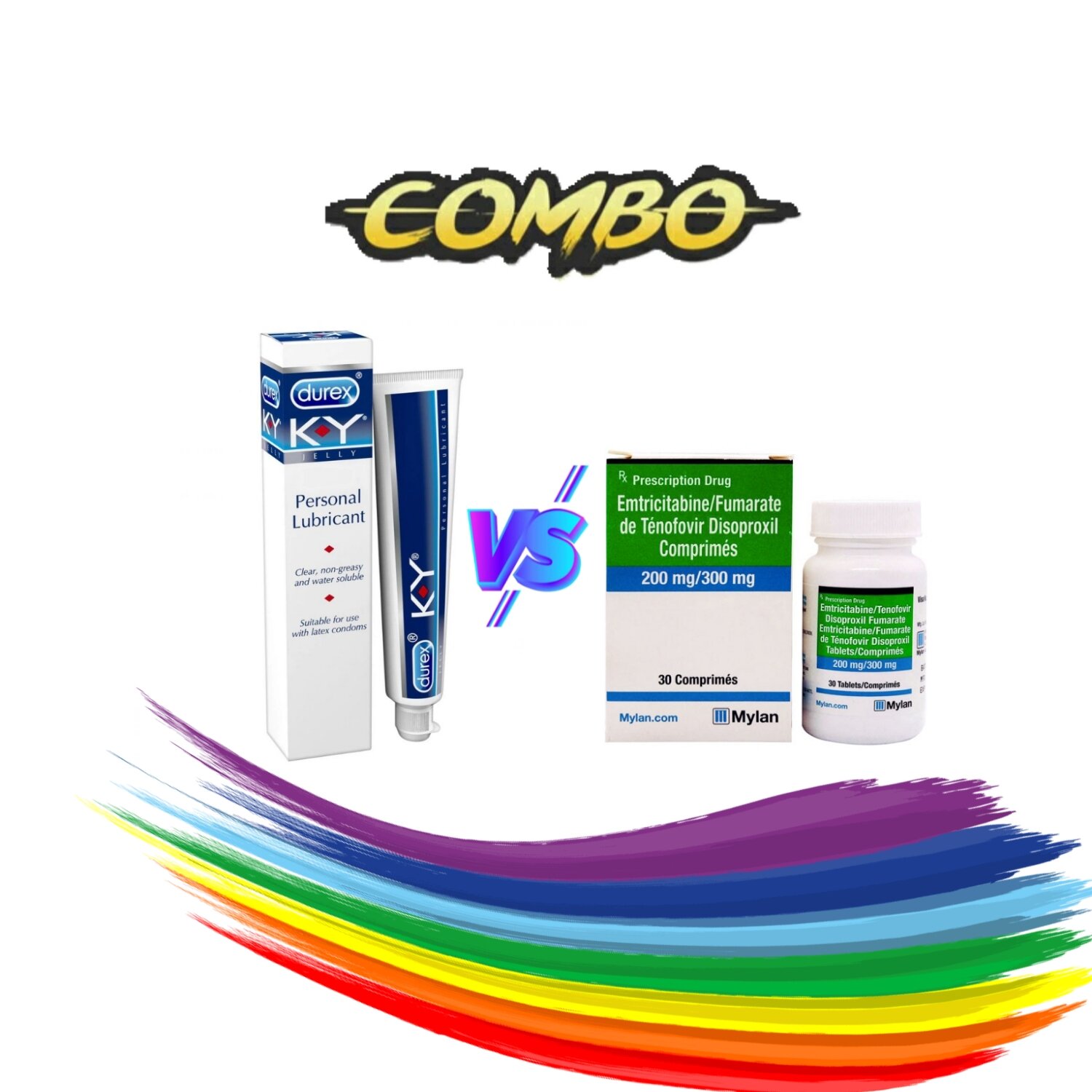 combo Prep dự phòng HIV gel bôi trơn KY 50g