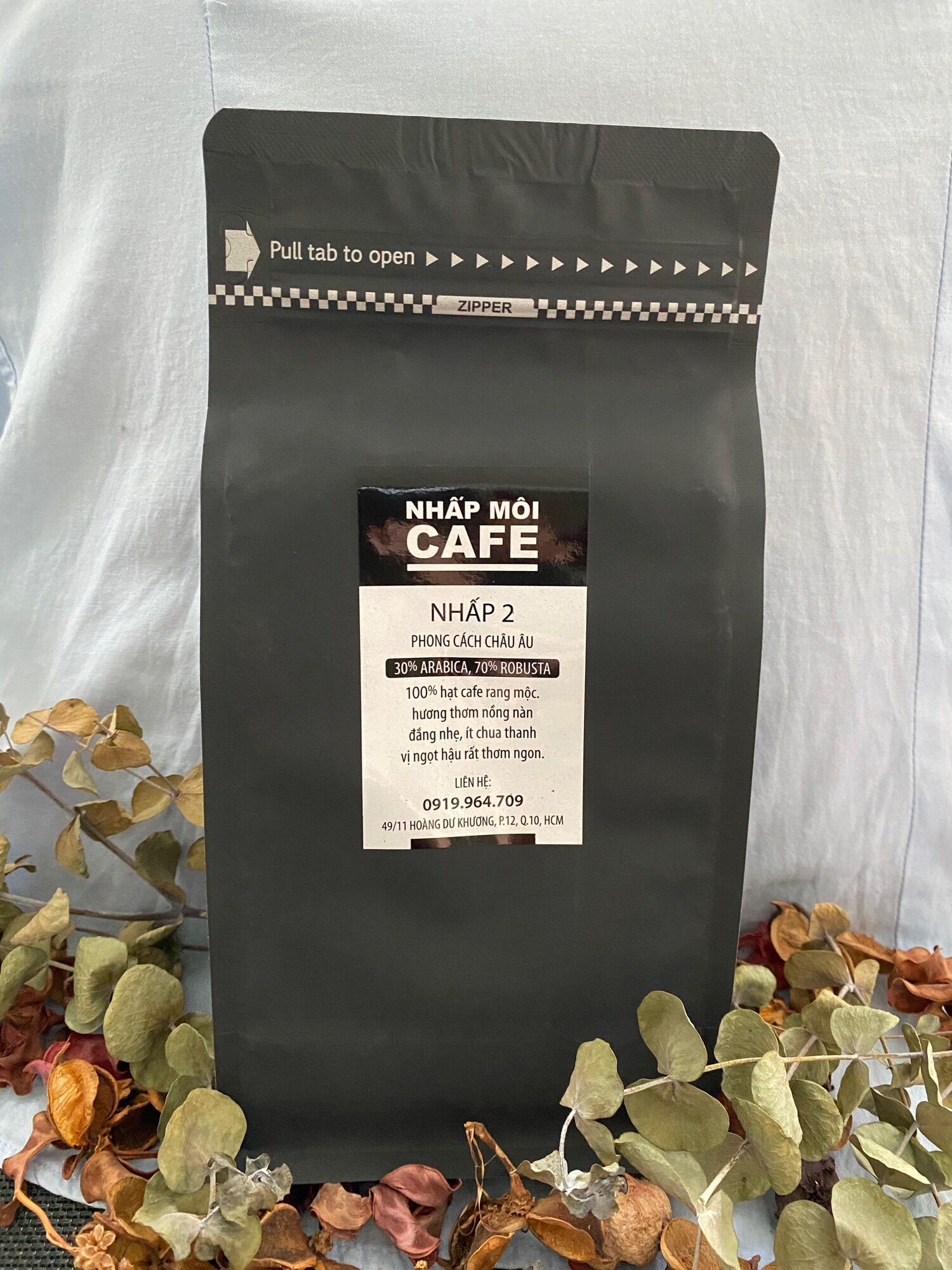 Cà phê nhấp 2 gu âu - đóng gói bột xay sẵn 500gr - nhấp môi cafe