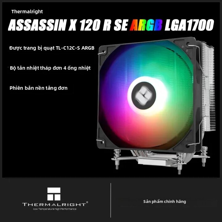 Thermalright | Thermalright Assassin X 120 REFINED SE Bộ Làm Mát Không Khí CPU ARGB Màu Trắng Dành Cho LGA1700 Intel Đế Lót Chất Lỏng Đơn Nền Tảng 9 Cánh Quạt 120mm Giá 1,350,000 Đồng*Miễn phí vận chuyển