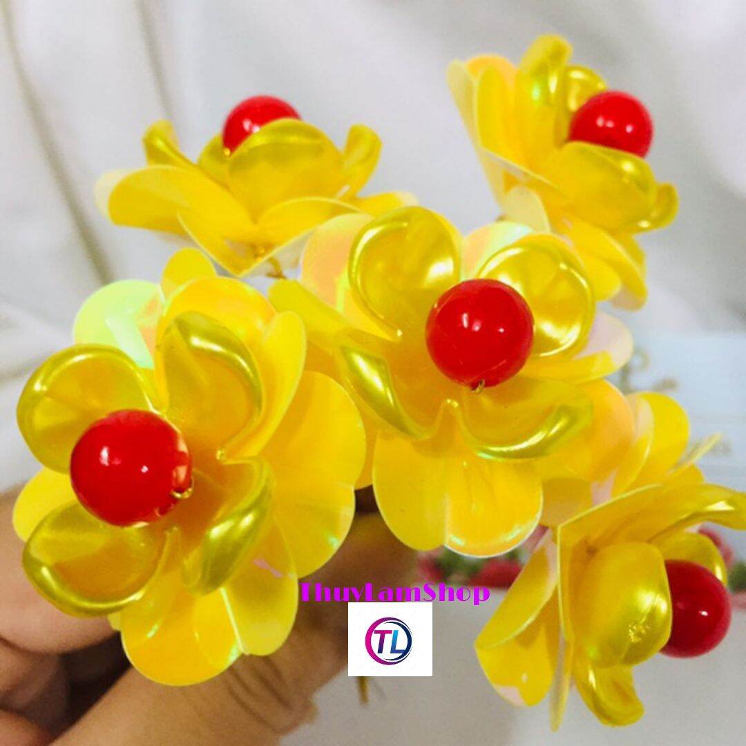 5 Bông hoa mai đá pha lê 3D đẹp làm cây cành vàng lá ngọc mẫu mới năm 2021 2022