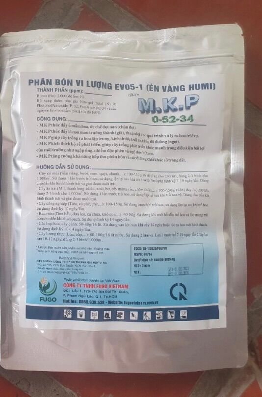Phân bón MKP (0-52-34) thúc đẩy mầm hoa, chặn đọt gói 1kg