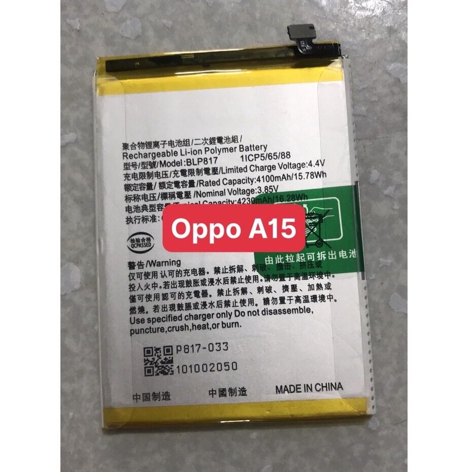 Pin oppo a15 / a15s / blp817/ pin zin dung lượng 4230mah/16.28wh