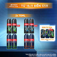 [TĂNG 40% DUNG TÍCH] Combo 2 Lăn khử mùi Xmen Wood 70ml/chai - Hương thơm nam tính