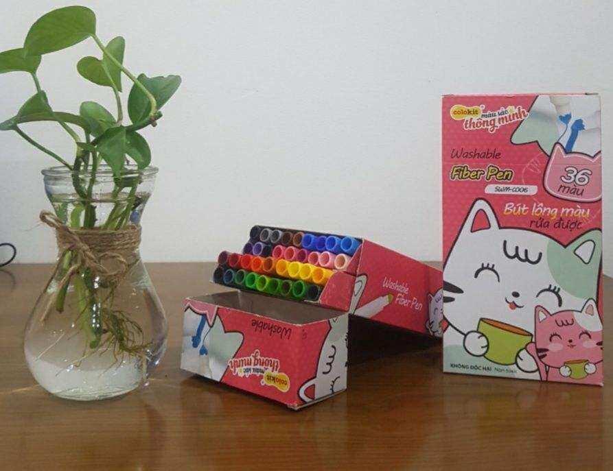 Fiber Pen washable COLOKIT 36 màu - Bút lông màu Thiên Long rửa được
