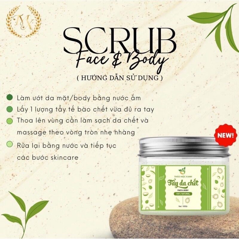 [Siêu Phẩm] Tẩy Da Chết Thảo Mộc Xanh 100g