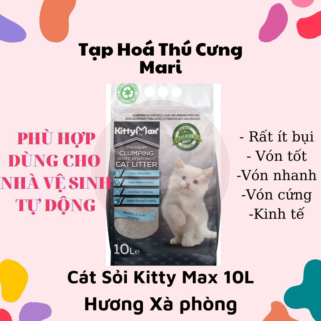 Cát vệ sinh mèo Kitty Max 10L - Không bụi, vón cứng