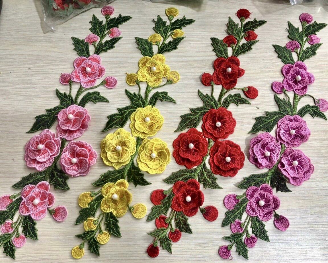 Bông chỉ đính kết áo dài, đầm, váy