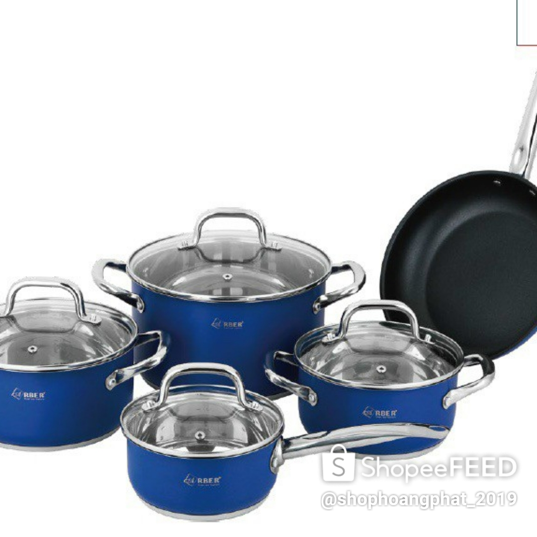 0bộ nồi inox arber đức 5 món navy blue hàng cao chính hãng