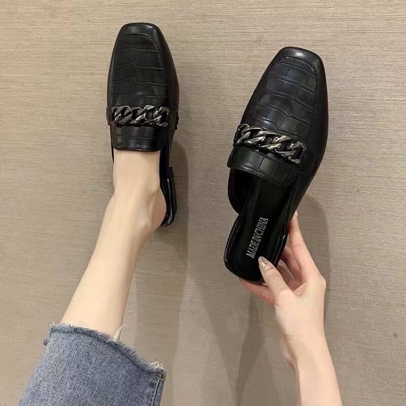 ( Sẵn hàng ) Dép sục da rắn khoá xích BIG SIZE 35-43