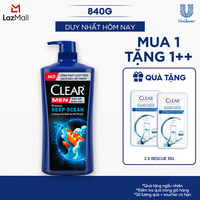 Dầu Gội Đầu CLEAR MEN Perfume Deep Ocean Đánh Bay Gàu Ngứa Và Lưu Hương Nước Hoa Đẳng Cấp 840G