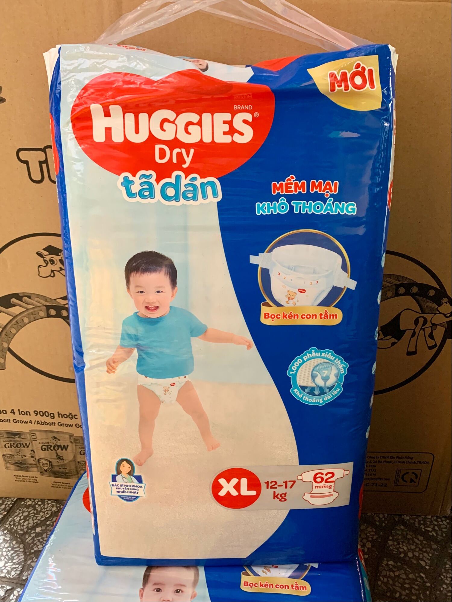 Tã Dán Huggies Size XL 62 Miếng 11 đến 16kg