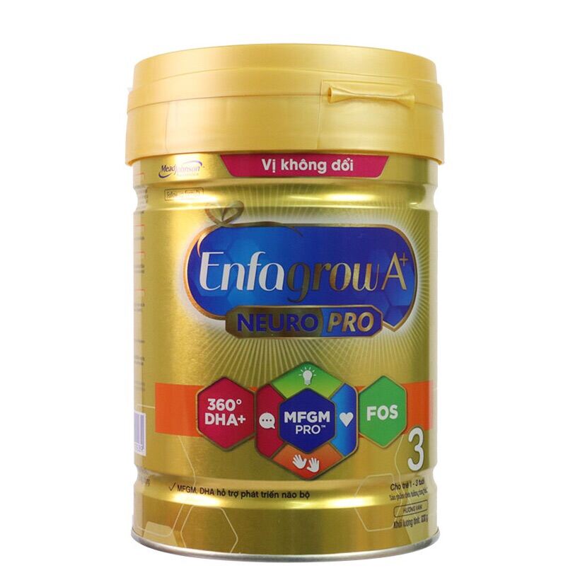 Sữa bột A+ Enfagrow số 3 vị nhạt dễ uống 830g 12 - 36 tháng