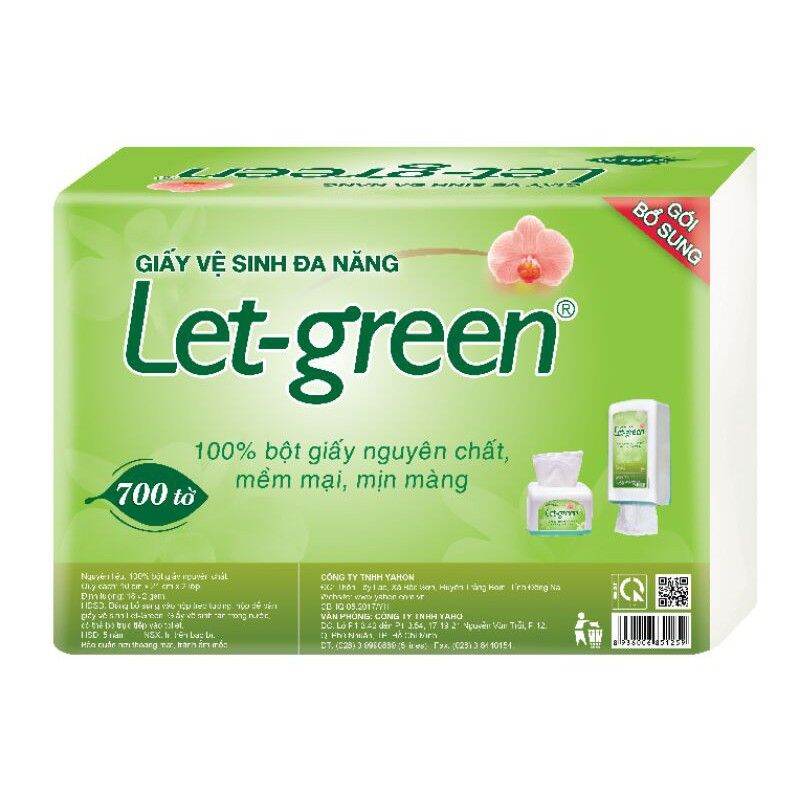 Giấy vệ sinh đa năng Let green 700 tờ.