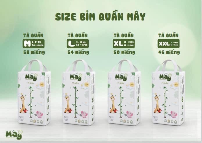 Bỉm quần mùa hè mây nhật m58/l54/xl50/xxl46