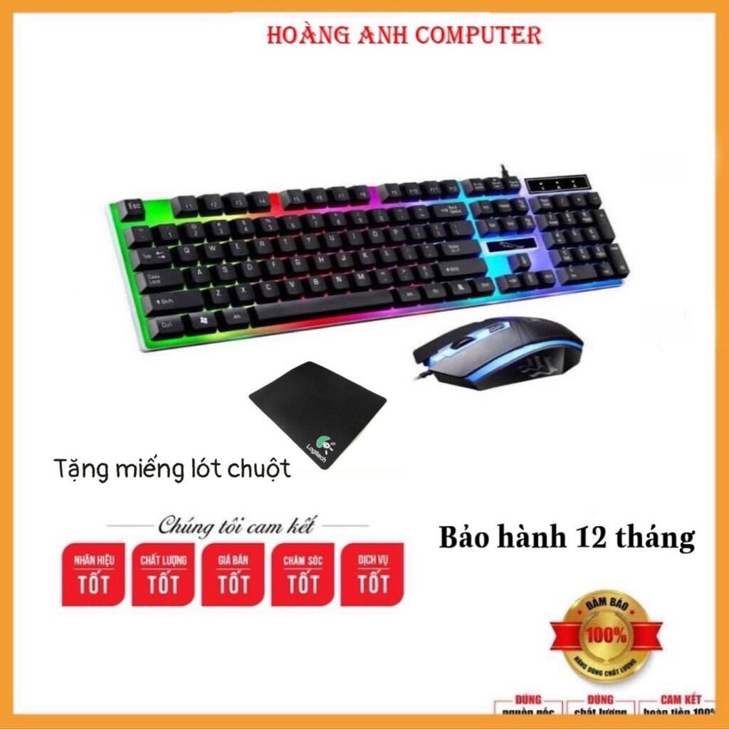Bộ bàn phím và chuột g21b - bộ phím chuột chuyên game led đa màu dành cho game thủ