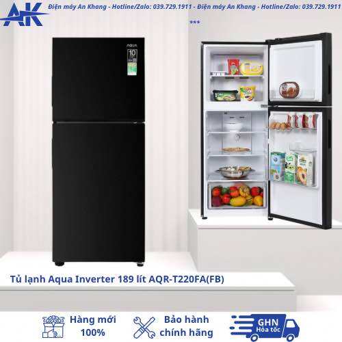 Tủ lạnh Aqua Inverter 189 lít AQR-T220FA(FB)