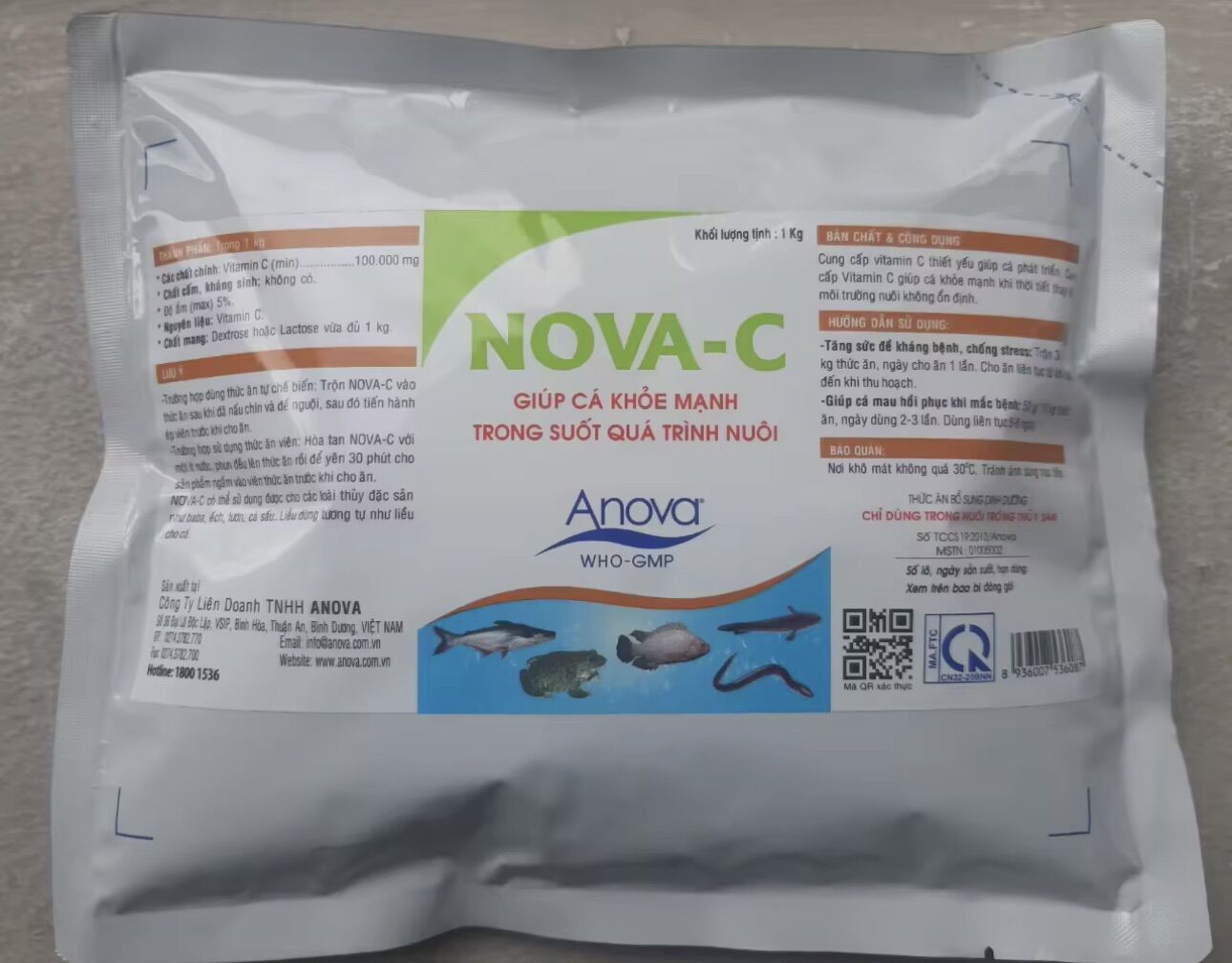 Nova-c gói 1kg giúp cá khỏe mạnh trong suốt quá trình nuôi