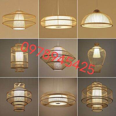 Đèn tre đèn mây tre lh0978945425/lồng đèn mây tre