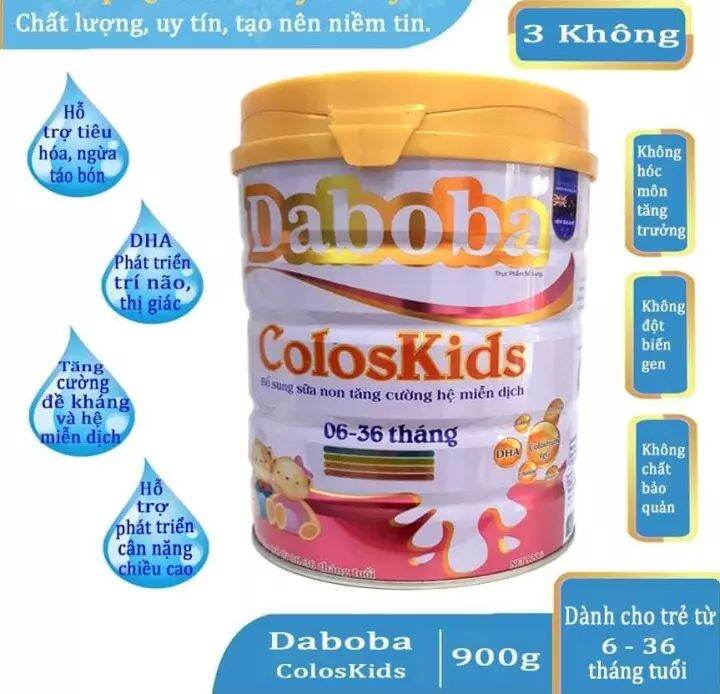 SỮA DABOBA COLOSKIDS 900G bổ sung sữa non tăng cường hệ miễn dịch, dành cho trẻ từ 6-36 tháng tuổi