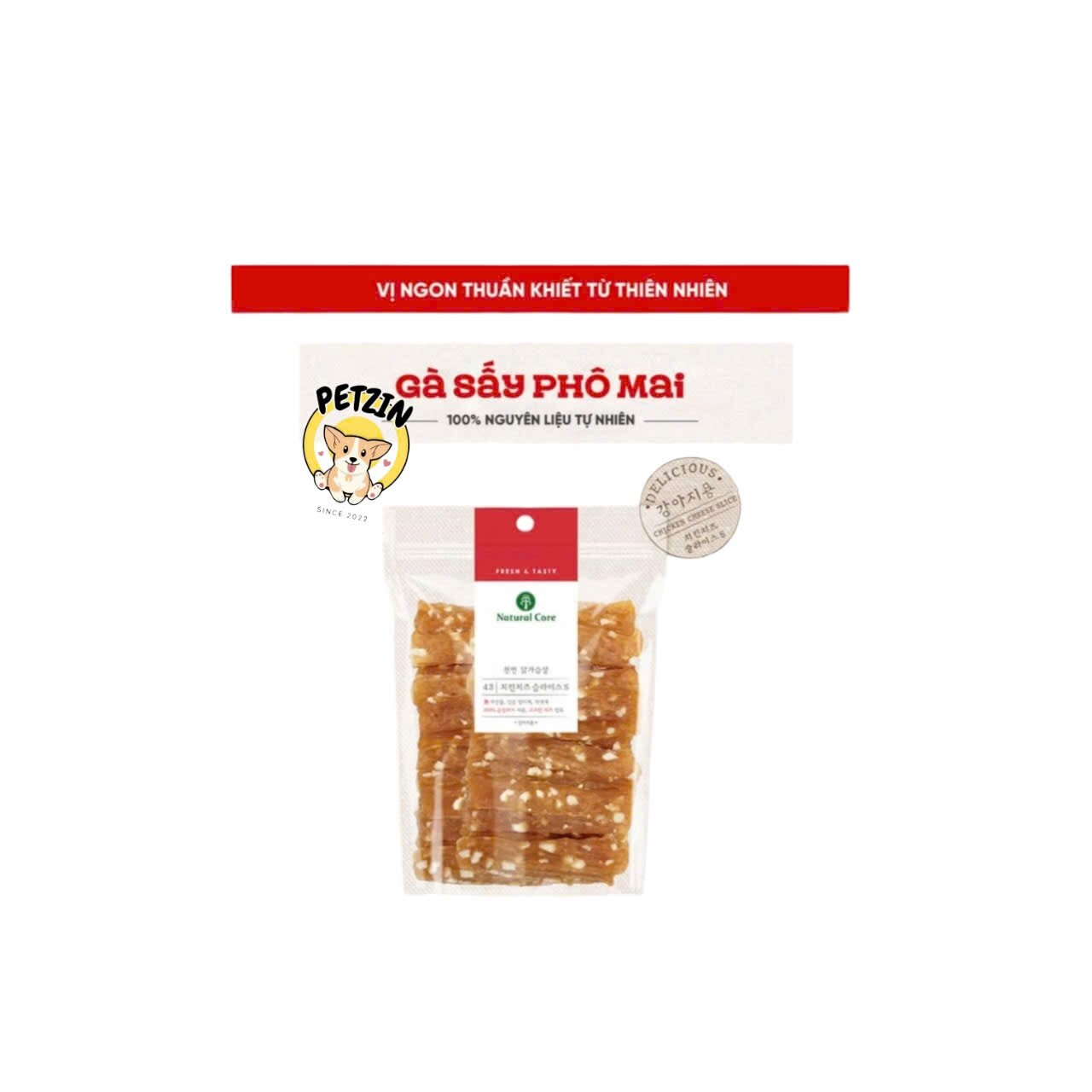 GÀ SẤY PHÔ MAI CHO CHÓ - Snack Natural core pet prince