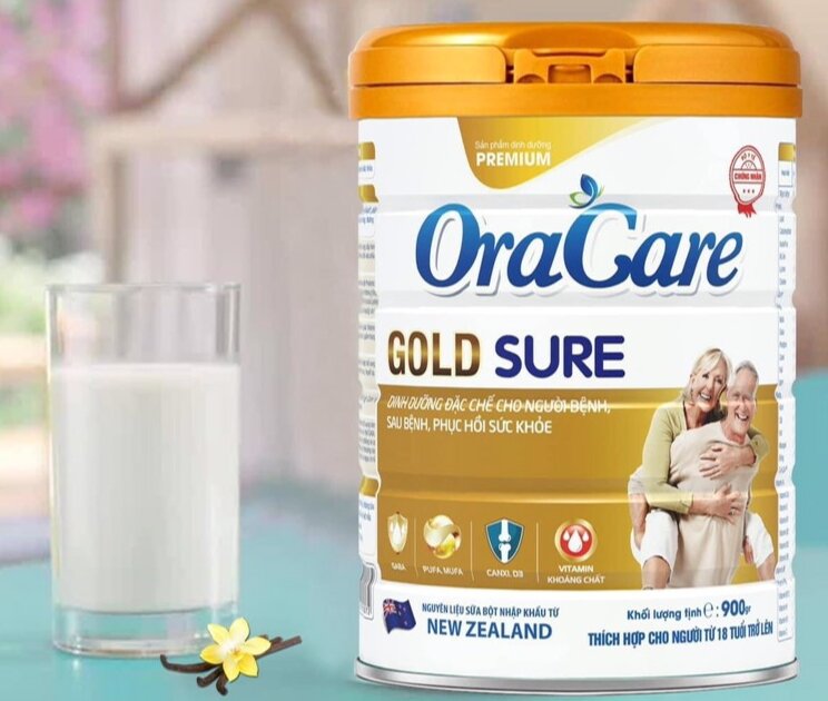 Sữa Oracare Gold sure 900gr mua 1 lon tặng 2 lọ yến sào