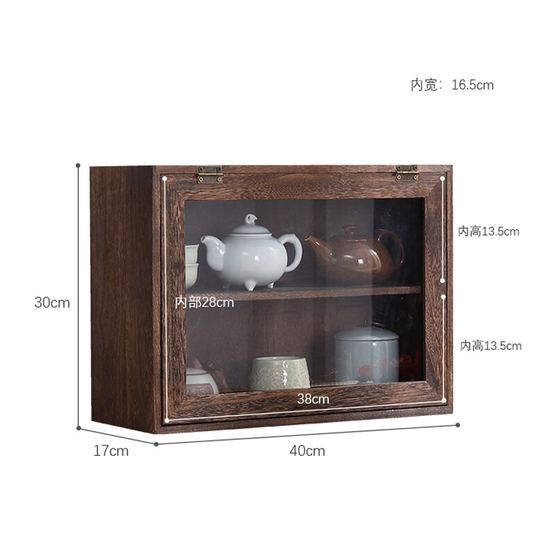 Hộp Đựng Đồ Để Bàn Bằng Gỗ Tự Nhiên, Tủ Đựng Đồ Trưng Bày Trà Thủy Tinh Chống Bụi, Tủ Đựng Đồ, Cốc Trà, Ấm Trà, Giá Đựng Đồ Trưng Bày, Tủ Làm Thủ Công