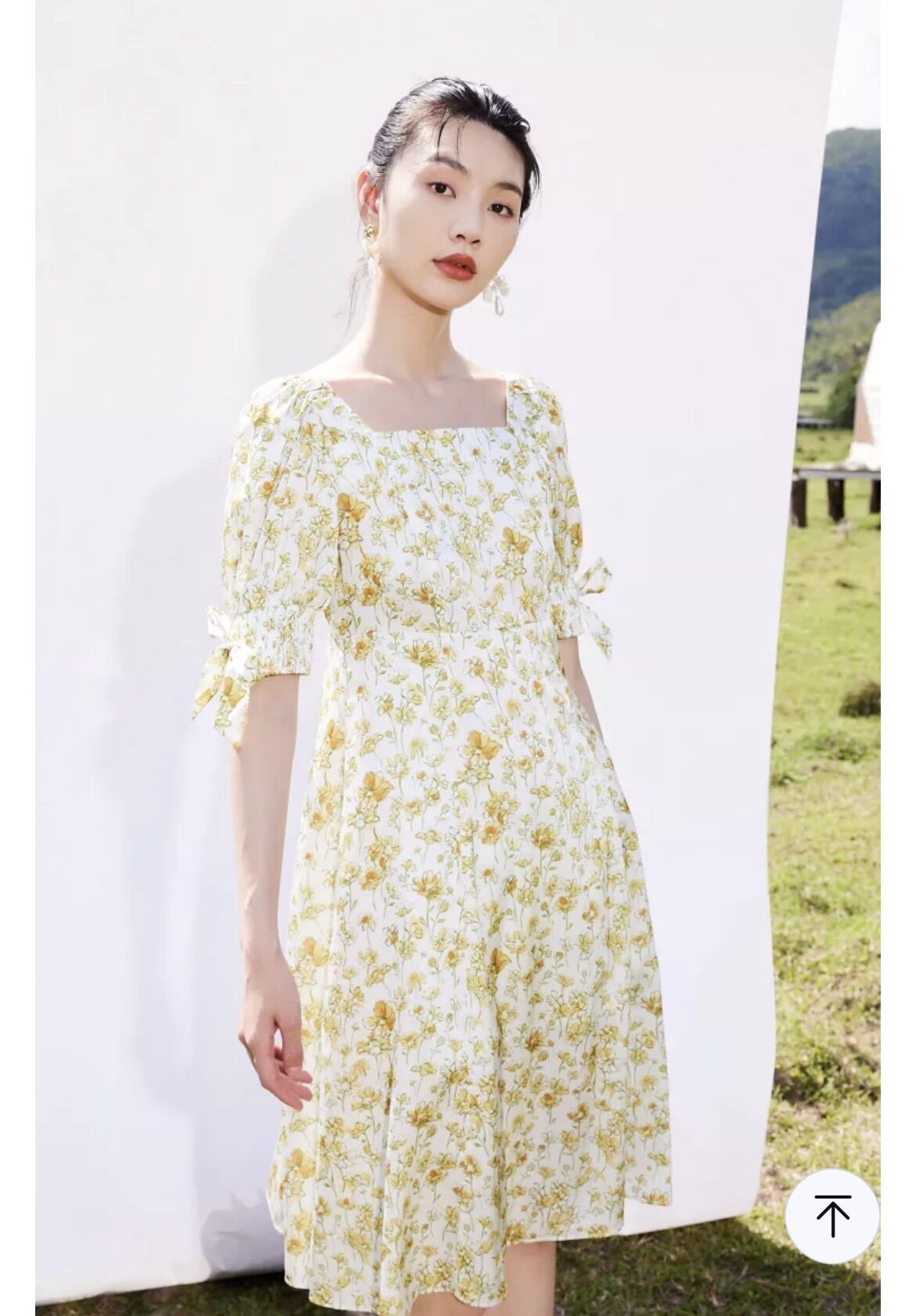 Vero moda đầm hè dài cổ vuông tay bồng chất cao cấp new tem tag