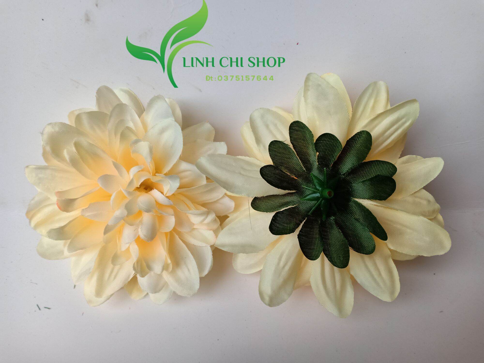 Đầu bông hoa thược dược 10cm _hoa giả, hoa lụa trang trí(kèm video thật)