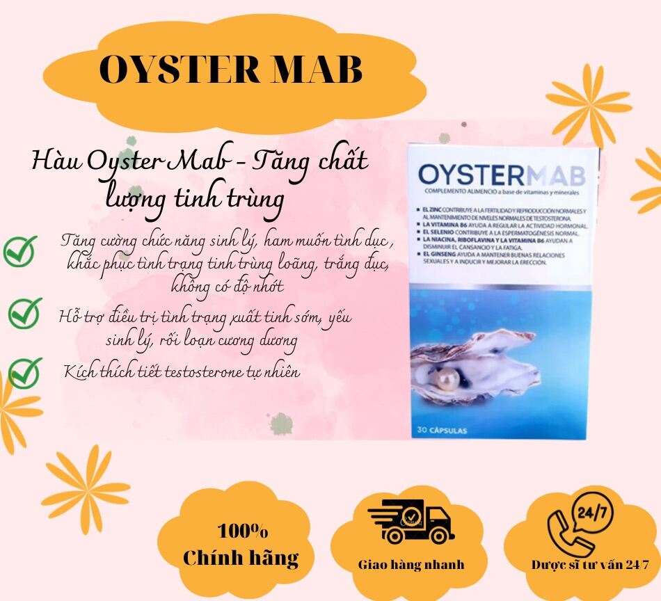 Hàu Oyster Mab (chính hãng) dành cho phái mạnh - tăng thụ thai tự nhiên, hỗ trợ vô sinh hiếm muộn