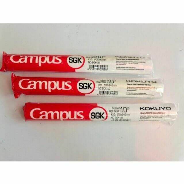 Bọc sách vở nilon cấp 1 và sgk campus trong suốt