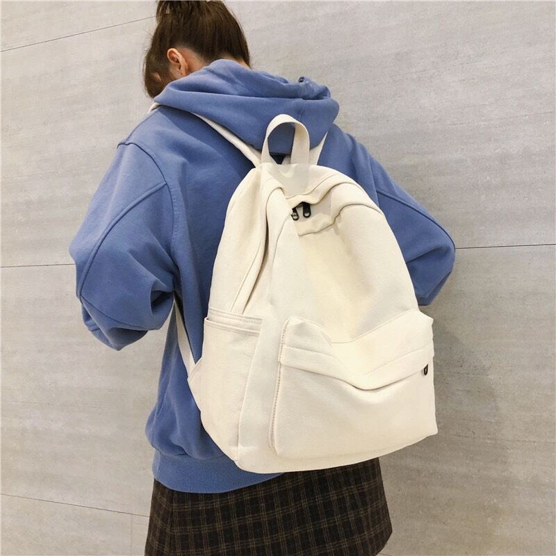 BALO VẢI BỐ TRƠN MANG ĐI HỌC, balo basic chống nước