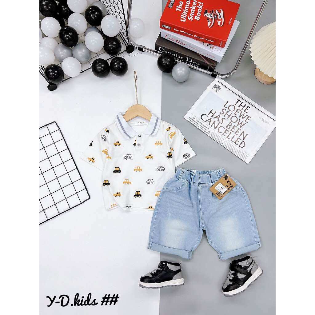 Set bé trai quần bò mix áo phông