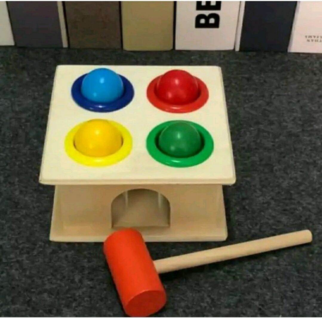 Đồ chơi gỗ - Đập bóng gỗ có búa Montessori