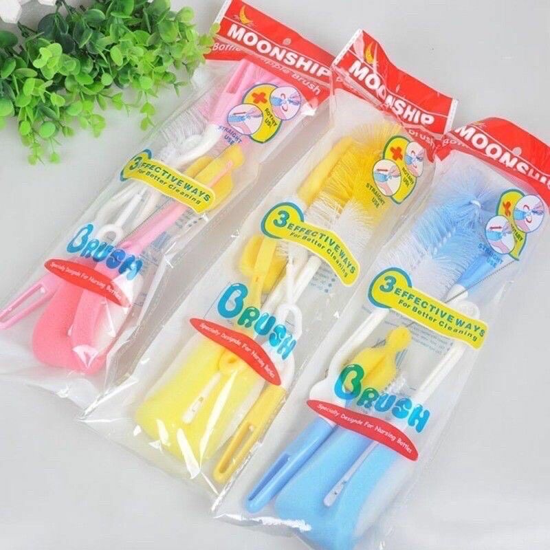 Bộ cọ rửa bình sữa cho bé sơ sinh 4 chi tiết